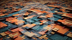 Geometric shapes and patterns representing the vast amounts of data being processed. photo