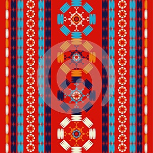 Geometric shapes from pointsGeometric shapes from points. Digital ornament. Border. Halftone. Seamless pattern. Textile. Ethnic bo