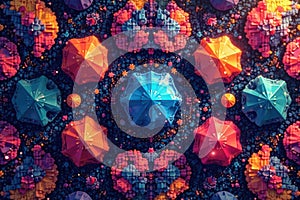 Geometric shapes in repeating sequence, bold lines, line, element, order