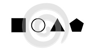 Geometric Shapes: Square, Circle, Triangle, and Pentagon