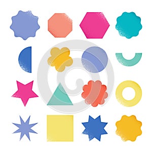 Geometric shapes with texture. Simple vector illustration