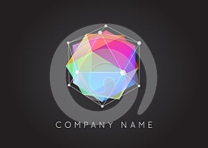 Geometric Shapes Unusual and Abstract Vector Logo. Polygonal Co