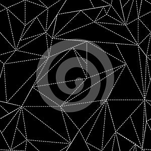 Geometric simple black and white minimalistic pattern, triangles or stained-glass window. Can be used as wallpaper