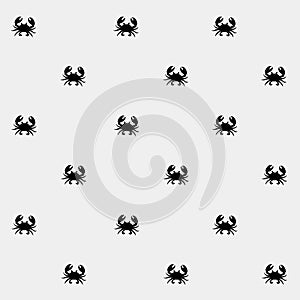 Geometric simple monochrome minimalistic vector marine pattern, crabs