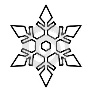 Geometric snowflake icon, outline style