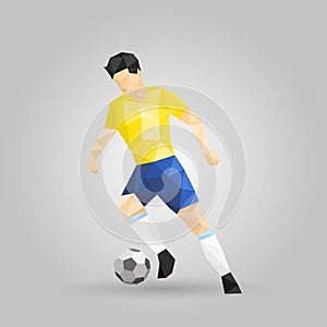 Geometric soccer player dribbling