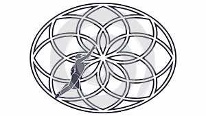 Geometric Sphere Interwoven Pattern Abstract, vector design Generative AI