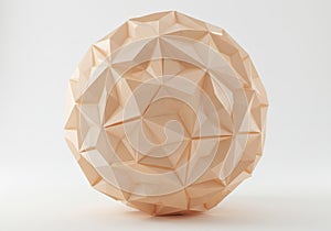 Geometric Sphere on White Background Low Poly Design