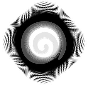 Geometric spiral element series. Abstract swirl, twirl graphics