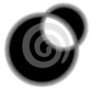 Geometric spiral element series. Abstract swirl, twirl graphics