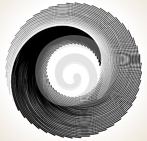 Geometric spiral element series. Abstract swirl, twirl graphics