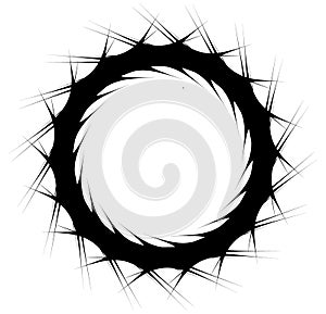 Geometric spiral element series. Abstract swirl, twirl graphics