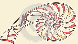 Geometric Spiral Shell Pattern Artistic Vector, vector design Generative AI