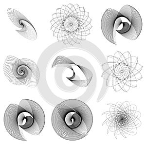 Geometric spiral. Volute, helix elements. Abstract geometric ill photo