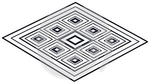 Geometric Square Abstract Pattern Decorative Design Vector, vector design Generative AI