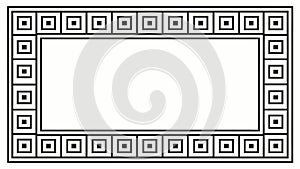 Geometric Square Border: Symmetrical Decorative Frame Element, vector design Generative AI