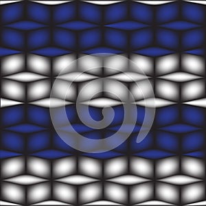 Geometric square box white and blue pattern