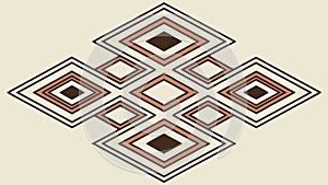 Geometric Square Pattern: Abstract Interlocking Design Element, vector design Generative AI