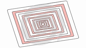 Geometric square pattern, abstract layered design element vector design Generative AI