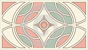 Geometric square pattern with circular intersecting shapes design vector design Generative AI