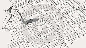 Geometric square pattern, modern and versatile background texture vector design Generative AI