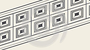 Geometric Square Pattern Perspective Border, vector design Generative AI