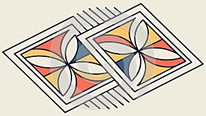 Geometric Square Pattern Vector Illustration, vector design Generative AI