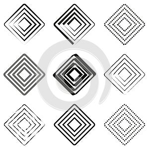 Geometric square patterns. Abstract line texture. Modern pixel art. Vector artistic motif.
