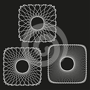 Geometric square shapes. Line art pattern. Abstract Vector element. Optical structure design.