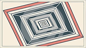 Geometric square spiral, abstract pattern for optical illusion and modern themes vector design Generative AI