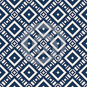 Geometric square texture. Vector seamless pattern with rhombuses, squares