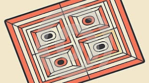 Geometric Square Tile Pattern, Abstract Perspective Design, vector design Generative AI