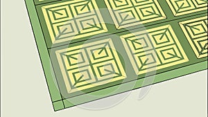 Geometric square tile pattern, clean and modern decorative element. vector design Generative AI