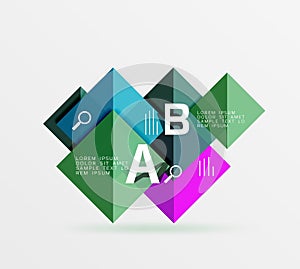 Geometric square and triangle template