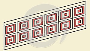 Geometric Square Tunnel Border Vector, vector design Generative AI