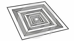Geometric Square Tunnel Perspective Design, vector design Generative AI