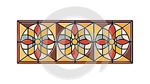 Geometric Stained Glass Window Pattern, vector design Generative AI