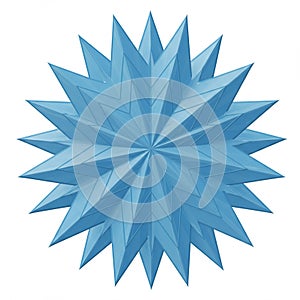 A geometric star shape with a three-dimensional appearance, featuring multiple