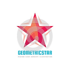 Geometric star - vector logo template concept illustration. Abstract shape design element