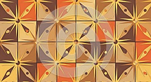 Geometric Starburst Pattern in Warm Earth Tones
