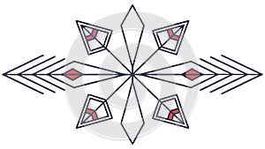 Geometric Starburst or Snowflake Design Vector, vector design Generative AI
