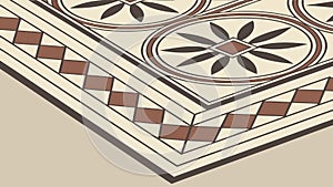 Geometric Starburst Tile Floor Pattern, vector design Generative AI