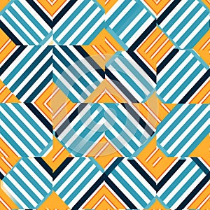 Geometric Stripes Pattern: Light Navy And Light Amber Deco-inspired Design