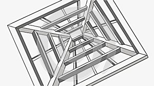 Geometric Structure Line Art Vector for Abstract Design, vector design Generative AI