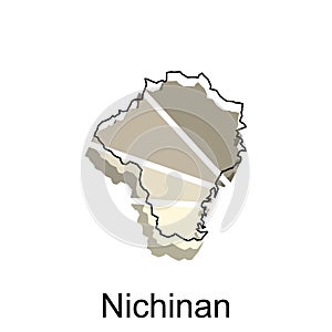 Geometric Style Color Map City of Nichinan, suitable for your company