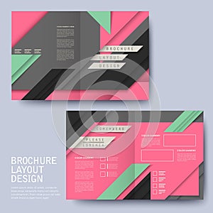 Geometric style half-fold template brochure