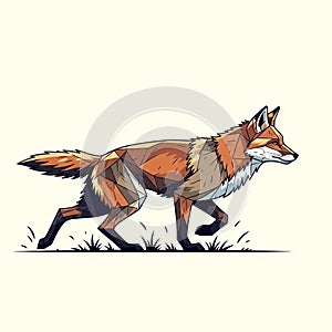 Geometric-style illustration of a fox features