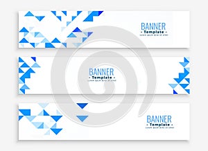 geometric style wide web business header template in set