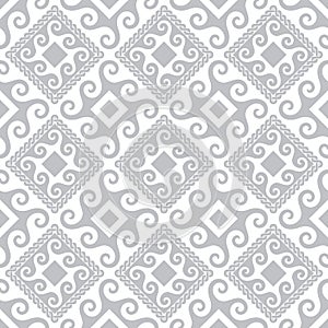 Geometric stylish background. Gray antique seamless pattern.