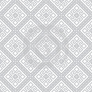 Geometric stylish background. Gray antique seamless pattern.